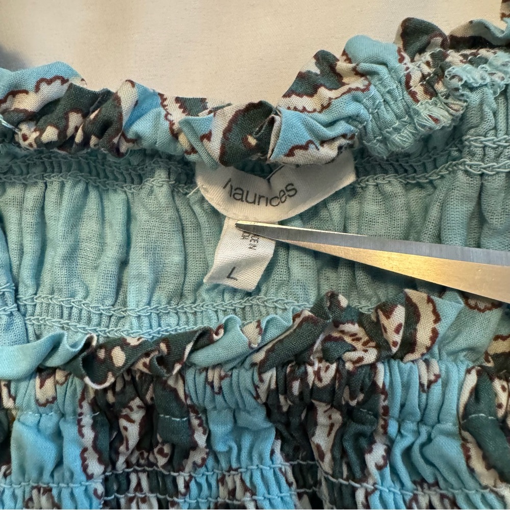 Maurices Blue and Black Patterned Blouse Size Large - Picture 8 of 9
